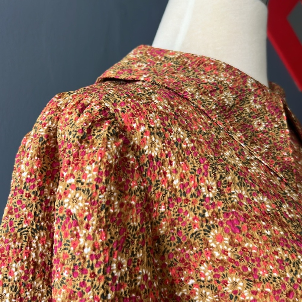 Balloon sleeves vintage floral dress size XS - Picture 8 of 10